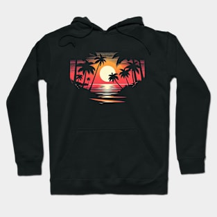 palm tree sunset Hoodie